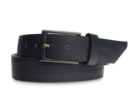 RADMOR Blaine B-Rad Leather Belt - Navy For Sale