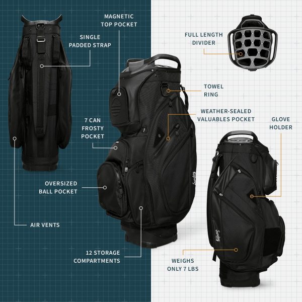 Sunday Golf The Big Rig | Matte Black Cart Bag Fashion