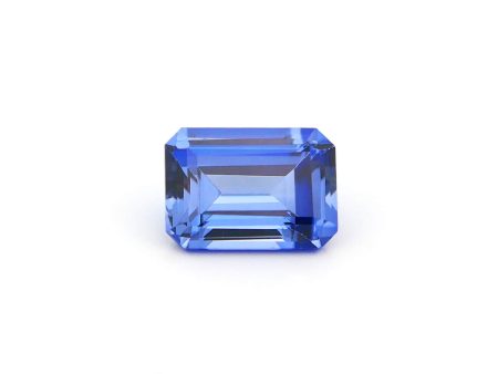 1.22ct 7x5mm Emerald Cut Lab Grown Light Blue Sapphire Online Hot Sale