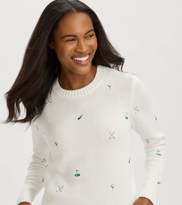 Renwick Club GOLF Embroidered Sweater Discount